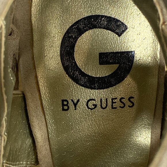 G by Guess Taupe Suede Caged Block Heels Pointed Toe Strappy Pumps Size 7 - Picture 7 of 8